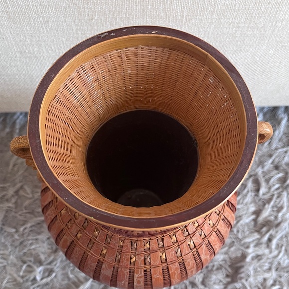 🤍Wicker Rattan Vase Zhejiang Handicrafts Made in Peoples Republic of China - Picture 2 of 5